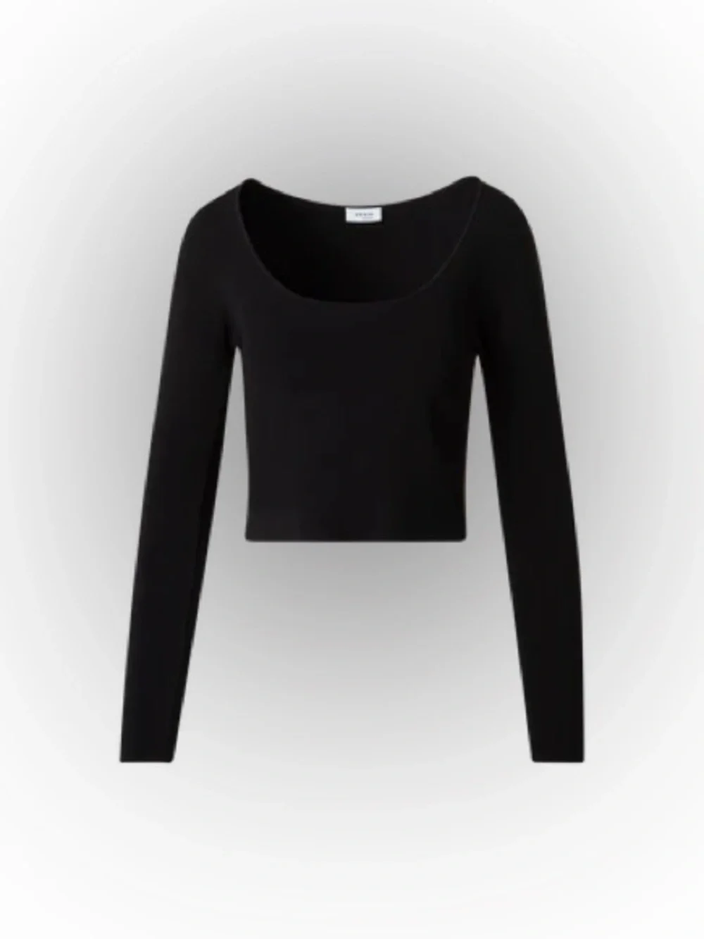 Aritzia Babaton Black Square Neck Long Sleeve Crop Top Medium